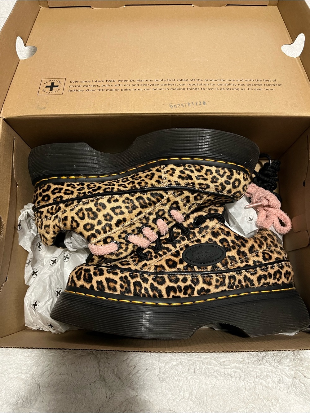 Dr. Martens Leopard Print Platform Boots